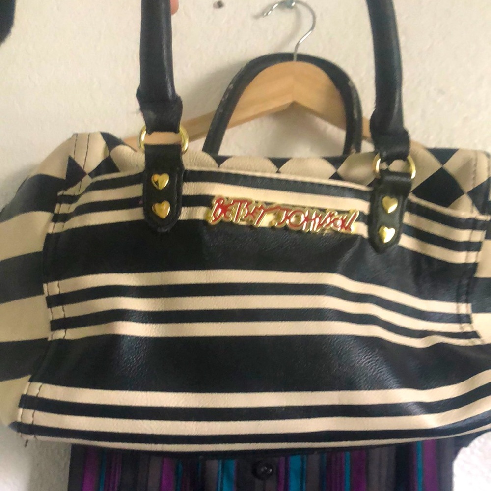Betsey Johnson Handbag checkered black and white
